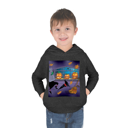 Whimsical Halloween Mischief Toddler Pullover Fleece Hoodie