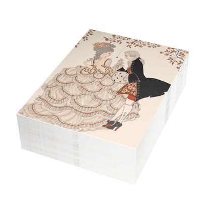 🎭🌸 Gallant Pretense Postcards With Envelopes – Romantic Art Deco Elegance