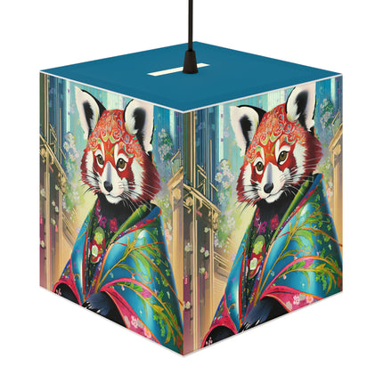 Cybernetic Red Panda Light Cube Lamp