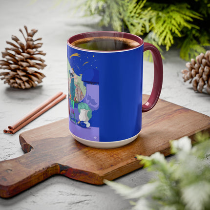 Wishes Beneath the Comet Sky Colorful Mug (11oz, 15oz) – Celestial Magic, Art Deco Elegance & Dreamy Wonder