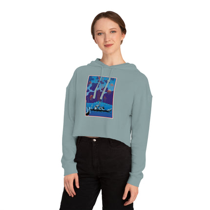 Fireworks in Venice by George Barbier Women’s Cropped Hooded Sweatshirt