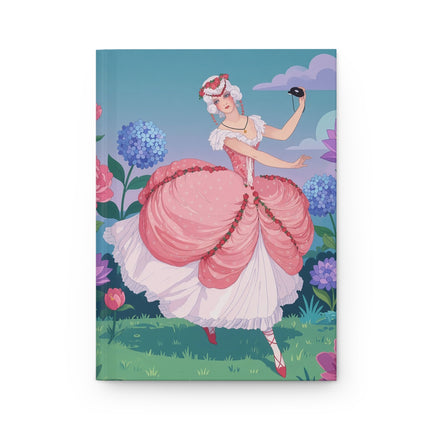 🌹🎭 The Lady Of The Rose Masquerade Garden Hardcover Journal – Art Deco Floral Elegance