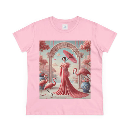 Petals, Porcelain, and Flamingos Cotton Tee