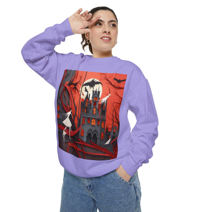 Halloween Night Scene Unisex Garment-Dyed Sweatshirt