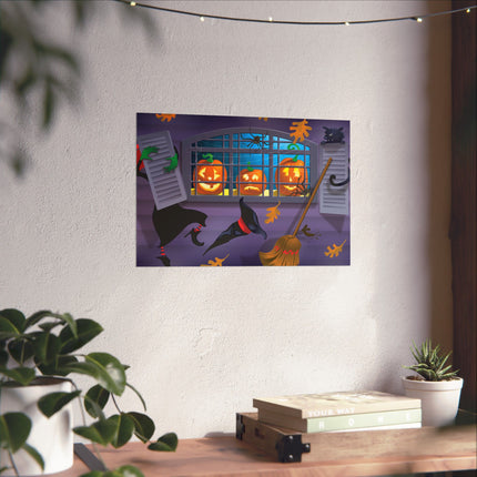 Whimsical Halloween Mischief Matte Horizontal Posters