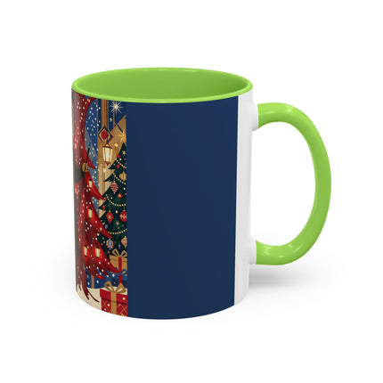 🎩🎄 Christmas Eve Promenade Colorful Mug – Art Deco Holiday Elegance