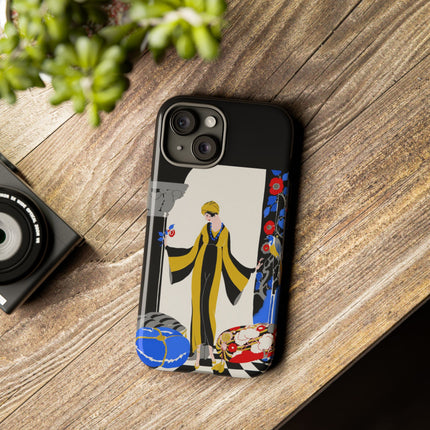 Art Deco Flapper in Yellow Robe Phone Case – Elegant Glamour & Exotic Charm