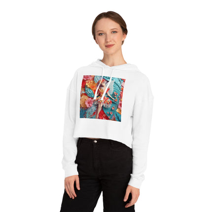 Hibiscus Fairy Women’s Cropped Hooded Sweatshirt