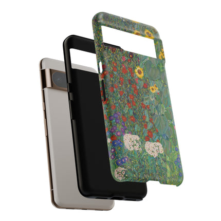 Farm Garden with Sunflowers by Gustav Klimt Phone Cases