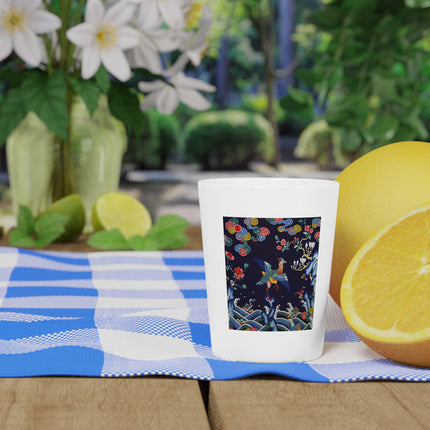 Rank Badge with Mandarin Duck Ceramic Shot Glass