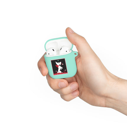 The Enchanting White Terrier with a Red Bow AirPods Case