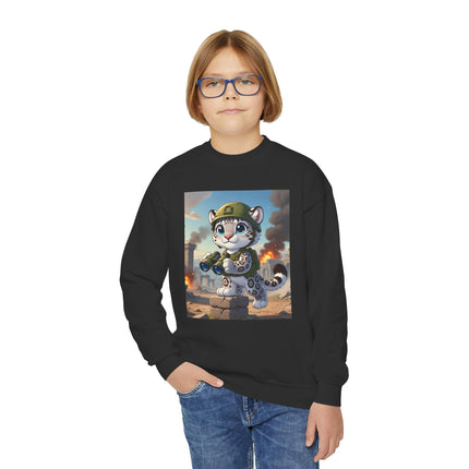 Snow Leopard Lookout Youth Crewneck Sweatshirt – Courage, Curiosity & High-Altitude Adventure