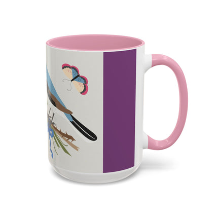 Bluebird & Butterfly Colorful Mugs – Spring Harmony & Delicate Beauty