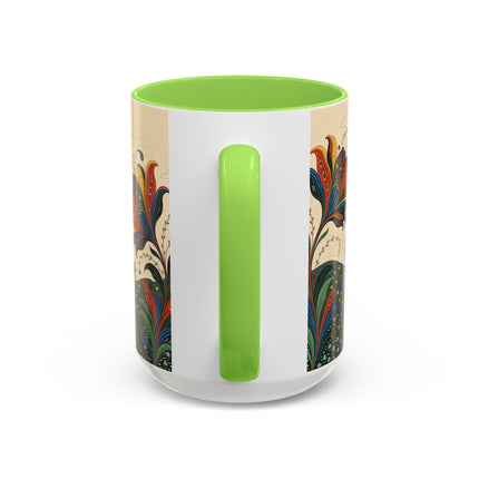 🌺🦋 The Enchanted Floral Voyage Colorful Mug – Art Deco Botanical Whimsy