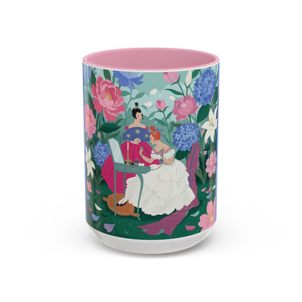 The Ladies Of The Blossoming Vanity Colorful Mugs – Art Deco Floral Elegance