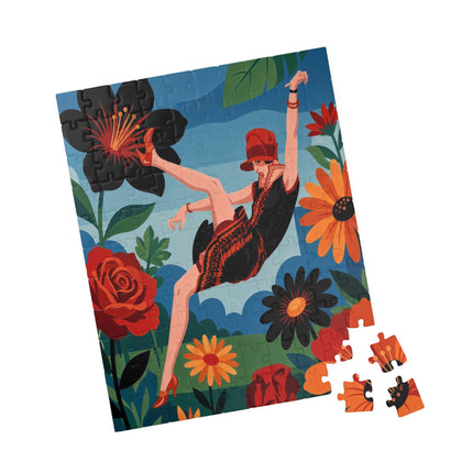 🌺✨ The Lady In The Fabulous Flowers Puzzle – Art Deco Floral Fantasy