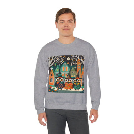 Night of the Trick-or-Treating Owlets Unisex Heavy Blend™ Crewneck Sweatshirt