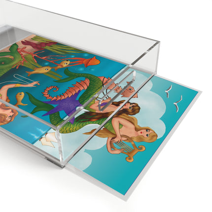 Three Mermaids with Strings of Pearls by Carlo Chiostri Acrylic Serving Tray