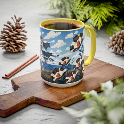🌊🌼 The Windswept Seaside Promenade Colorful Mug – Art Deco Coastal Elegance