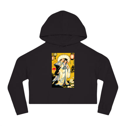 Golden Embrace Women’s Cropped Hooded Sweatshirt