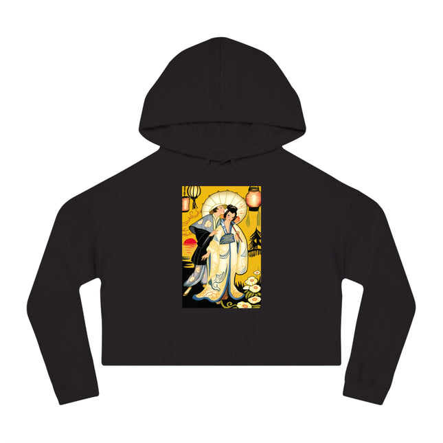 Golden Embrace Women’s Cropped Hooded Sweatshirt