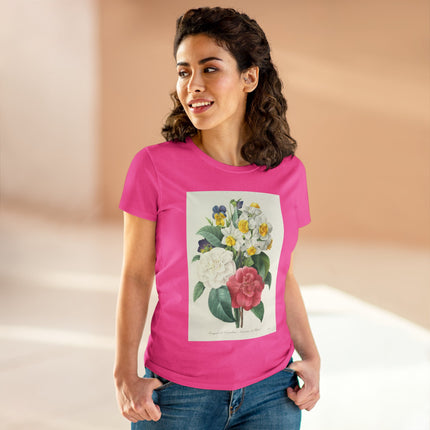 Choix des plus belles fleurs, Plate 015 by Pierre Joseph Redouté Women's Midweight Cotton Tee