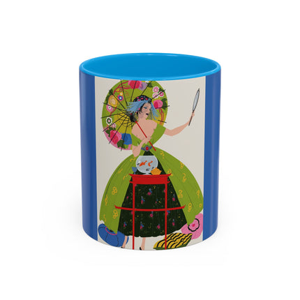 Lady with the Golden Fish Colorful Mugs – Whimsical Fashion & Playful Fantasy