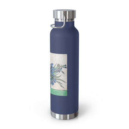 Irises by Vincent Van Gogh Copper Vacuum Insulated Bottle, 22oz