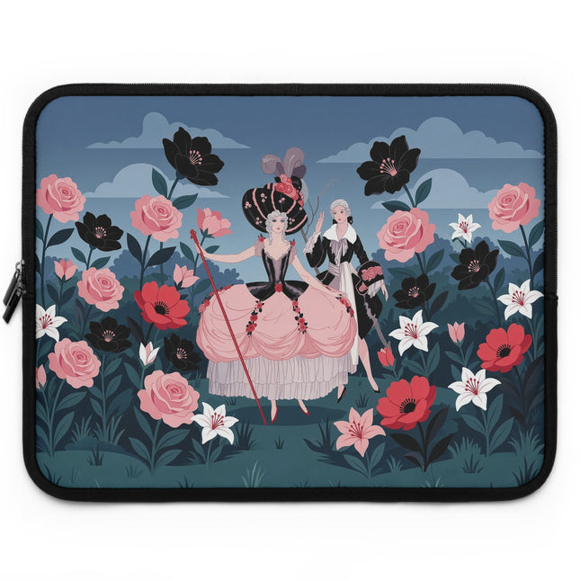 🌹🎭 The Ladies Of The Midnight Rose Garden Laptop Sleeve – Art Deco Floral Masquerade