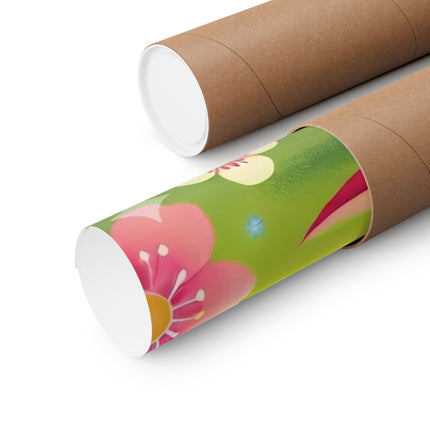 🧚🌺 Geisha Fairy and the Hummingbird Blossom Matte Vertical Poster – Grace, Wonder & Floral Magic