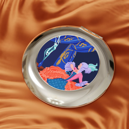 Rococo Stage Siren Compact Mirror – Theatrical Grace & Elegant Drama