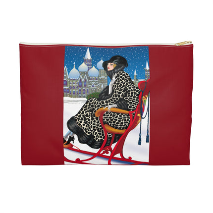 Elegant Winter Woman in Sleigh Accessory Pouch