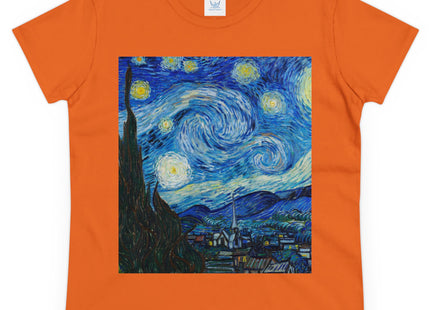The Starry Night by Vincent Van Gogh Women's Midweight Cotton Tee