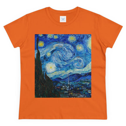 The Starry Night by Vincent Van Gogh Women's Midweight Cotton Tee