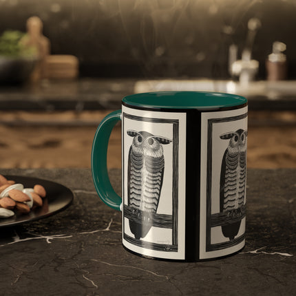 Horned Owl by Samuel Jessurun de Mesquita Colorful Mugs, 11oz