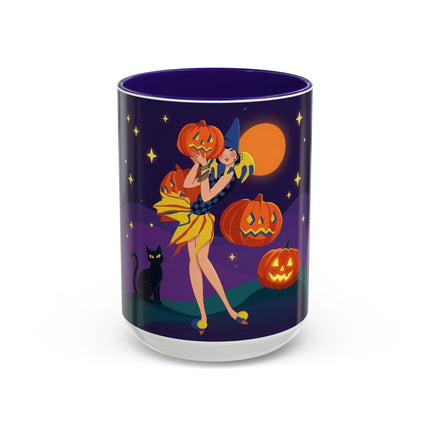 🎃🕯️ Moonlit Pumpkin Masquerade Colorful Mug – Whimsical Halloween Charm