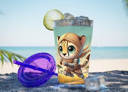 Swift Cheetah Sunsplash Tumbler with Straw, 16oz