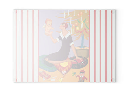 Art Deco Christmas Glass Cutting Board