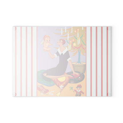 Art Deco Christmas Glass Cutting Board