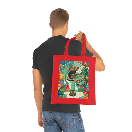 🎄🎁 The Lady Of The Christmas Ornament Cotton Tote Bag – Art Deco Holiday Fantasy