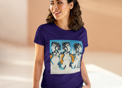 Reproduction of Ladies in Blue by Emile Gilliéron Women's Midweight Cotton Tee