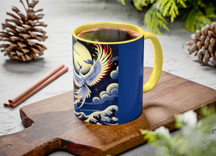 Majestic White Crane Colorful Mugs (11oz, 15oz)
