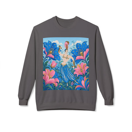🌟🌸 The Starry Blossom Garden Dancer Midweight Crewneck Sweatshirt – Art Deco Floral Fantasy