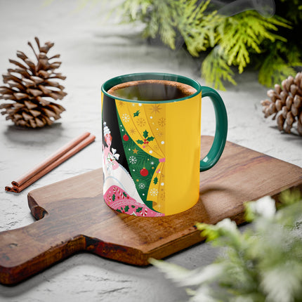 💌🎄 The Christmas Letter Of Holly House Colorful Mug – Whimsical Art Deco Holiday Charm