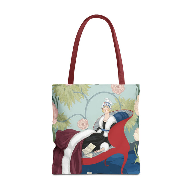💌🌸 The Lady Of The Secret Letters Tote Bag – Art Deco Floral Elegance