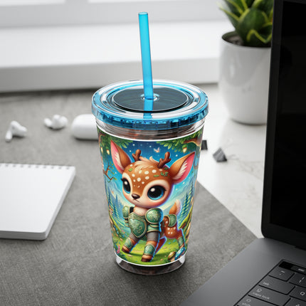 Fawn Defender Sunsplash Tumbler with Straw, 16oz