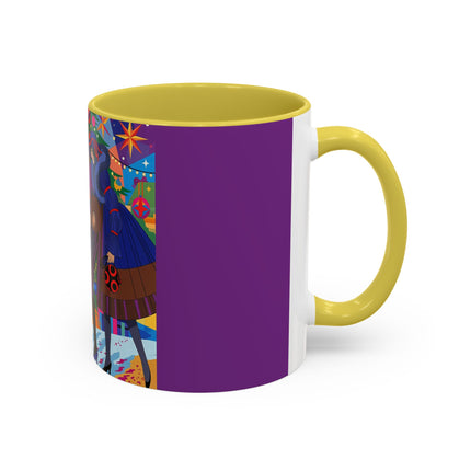 🎄✨ Christmas Among The Twinkling Trees Colorful Mug – Art Deco Holiday Fantasy