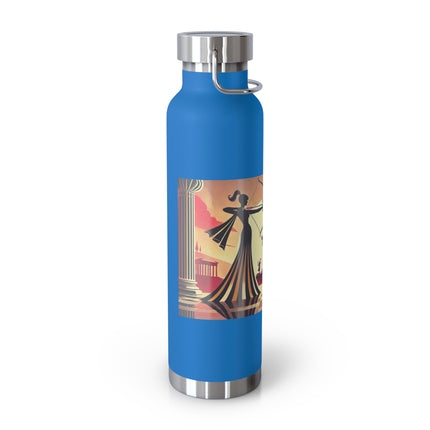 Art Deco Valentine's Romance Copper Vacuum Insulated Bottle, 22oz