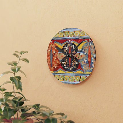 Reproduction of the Shield Frieze by Emile Gilliéron Acrylic Wall Clock, Round and Square