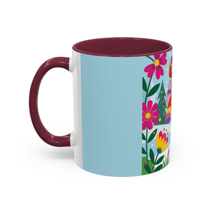 🌸🎄 Christmas In The Winter Garden Colorful Mug – Whimsical Holiday Fantasy